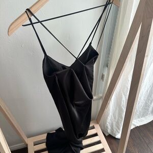 TopShop Satin Black Slip Dress
